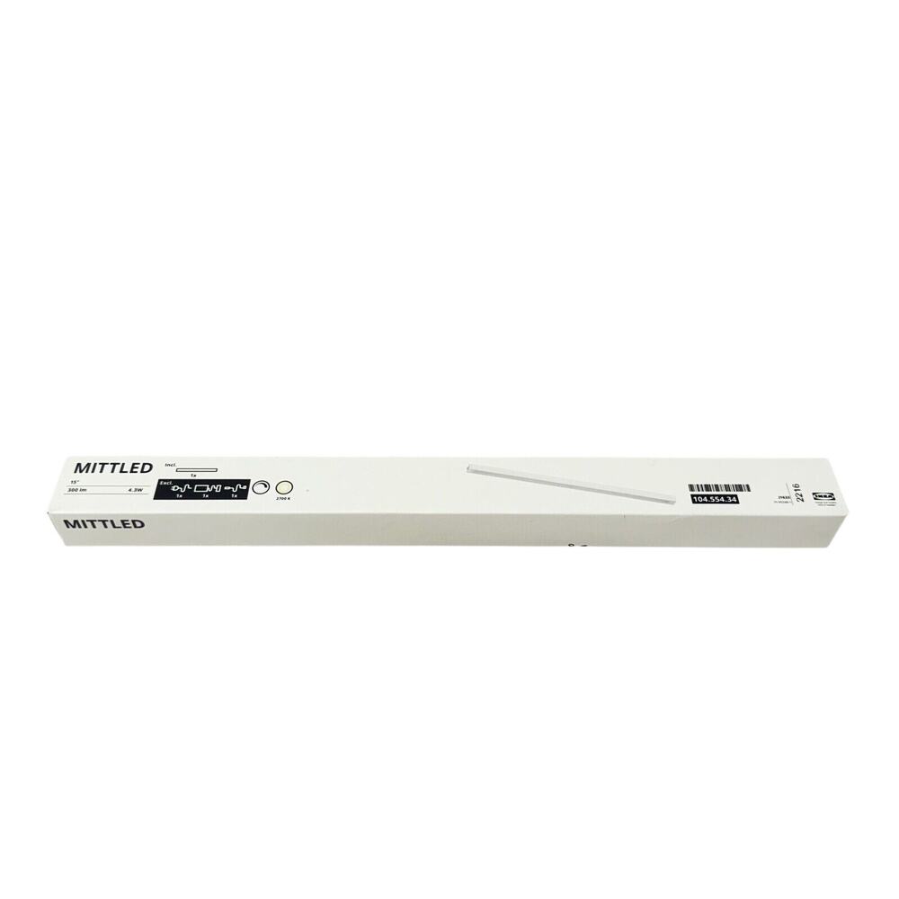 IKEA MITTLED LED kitchen cntrtp lighting strip, dimmable white 15" 104.554.34